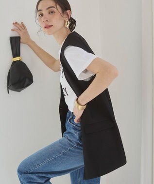 WEGO 【ANGIE VINTAGE】リネンライクベスト ブラック