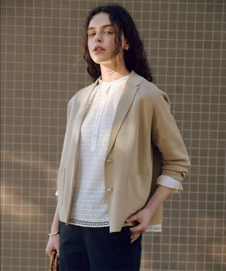 J.PRESS LADIES Cotton Acetate ニット ジャケット