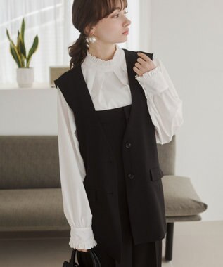 WEGO 【ANGIE VINTAGE】リネンライクベスト ブラック