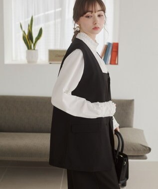 WEGO 【ANGIE VINTAGE】リネンライクベスト ブラック