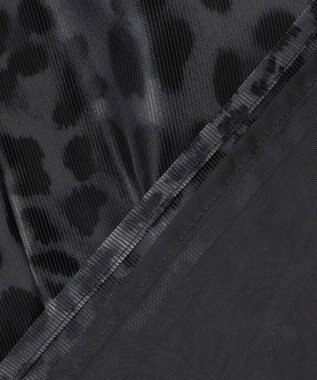 ICB L 【洗える】シアーカールマイヤー ブラウス チャコール系