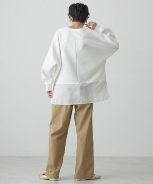 AMERICAN HOLIC ドルマン異素材ポンチプルオーバー Off White