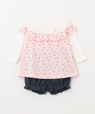 組曲 KIDS 【80-90cm】Tulips Shower セットアップ ベビーピンク系5