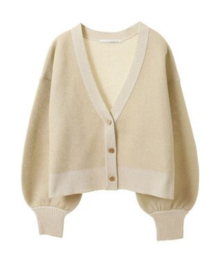 Green Parks ・ＥＬＥＮＣＡＲＥ　ＤＵＥ　ラメＶネックカーディガン Ivory