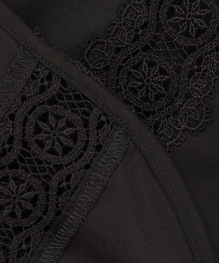 自由区 【洗える】キュプラコットンツイル半袖シャツ ブラウス ブラック