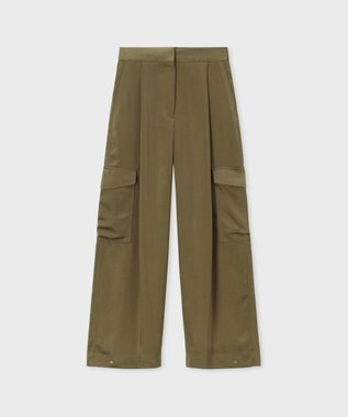 Paul Smith サテン ミリタリー カーゴパンツ カーキ