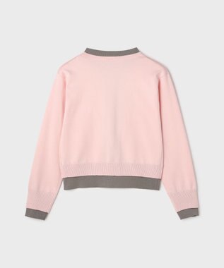 GRACE CONTINENTAL レイヤード風ニットカーディガン ピンク