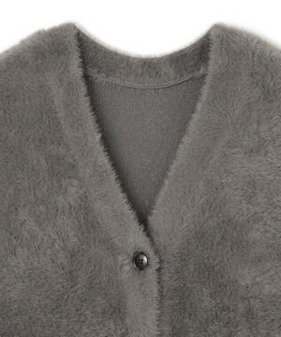 UNFILO L ナイロンシャギー カーディガン ベスト チャコール