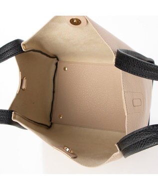 UNBILLION カシュカシュ cachecache / ミニショルダー付きソフトレザー調ミニトートバッグ ベージュミックス