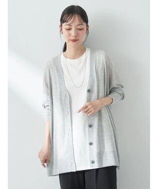 earth music&ecology シアーＢＩＧカーディガン Gray Mixture