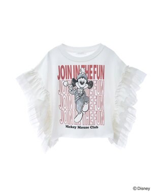 Green Parks ミッキーマウスクラブハウス／袖フリルショート丈ＴＥＥ Off White