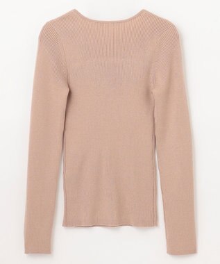 GRACE CONTINENTAL スクエアネックリブトップ ベージュ