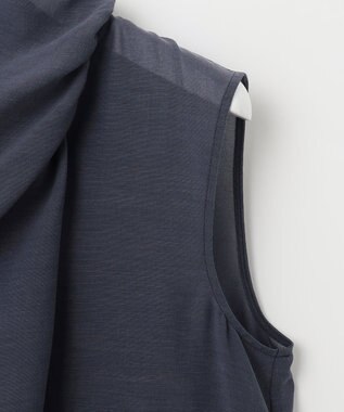 自由区 【洗える・XSサイズあり】キュプラコットンブロード ブラウス ネイビー系