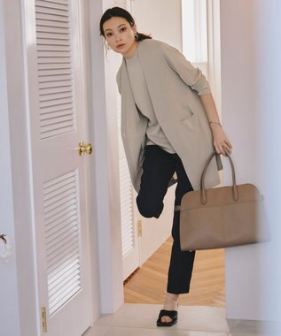 ICB 【接触冷感・UVケア・速乾・洗える】FluidBackSatin ドロストパンツ ネイビー系