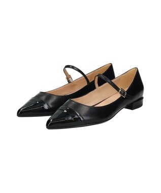 INTER-CHAUSSURES 【FABIO RUSCONI】ポインテッドトウメリージェーンパンプス ブラックコンビ