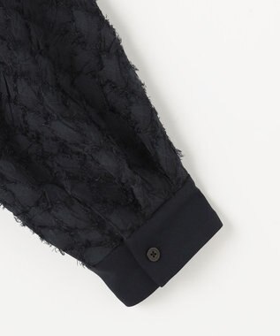 自由区 L 【セットアップ対応】ワッシャーカットジャカード ブラウス ミッドナイト