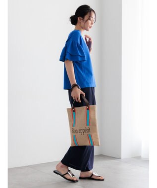 Te chichi レーヨンリネンストレートパンツ ネイビー
