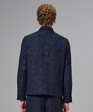 JOSEPH HOMME 【新柄】エスニカルスラブジャガード　ジップアップブルゾン ネイビー系