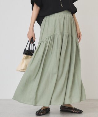 AMERICAN HOLIC 楊柳ギャザーボリュームフレアスカート Khaki