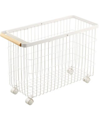 tower ランドリーバスケット トスカ キャスター付き ワイド&ロー ホワイト ホワイト