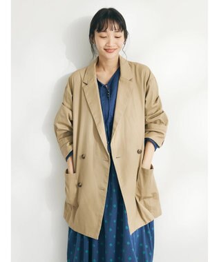 CRAFT STANDARD BOUTIQUE コットンギャバジンＷテーラードジャケット Beige