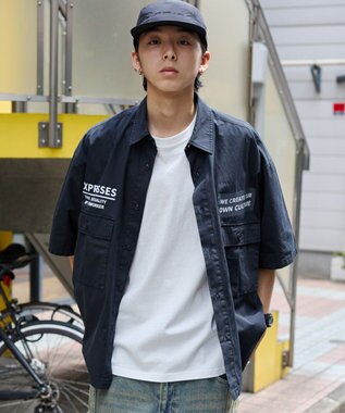 WEGO 【ユニセックス着用ITEM】ミリタリーハーフスリーブシャツ ブラック