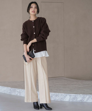 ANY SIS センタープレスメランジ パンツ