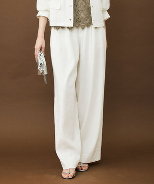 自由区 S 【セットアップ対応】リネンストレッチワイド パンツ