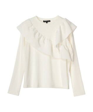 Green Parks ・ＳＵＧＡＲ　ＳＰＯＯＮ　アシンメトリーフリルロンＴＥＥ Off White