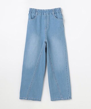 ANY KIDS 【一部店舗/WEB先行販売アイテム】【洗濯機可能】刺繍 ワイドデニムパンツ インディゴ