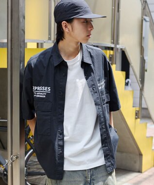 WEGO 【ユニセックス着用ITEM】ミリタリーハーフスリーブシャツ ブラック