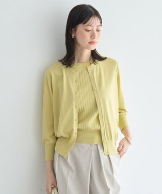 YECCA VECCA 【マシンウォッシャブル】ノースリーブリブニット Yellow