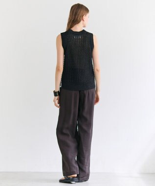 BEIGE， ATACAM / テープヤーン ノースリーブニット Black