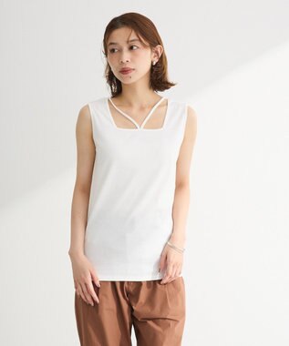 Green Parks マルチストラップテレコタンク Off White