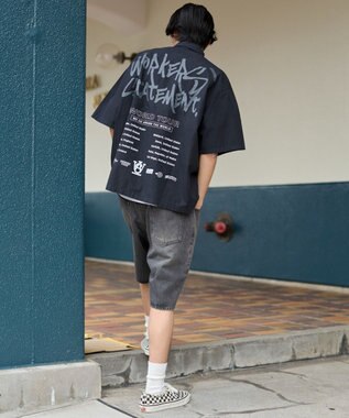 WEGO 【ユニセックス着用ITEM】ミリタリーハーフスリーブシャツ ブラック