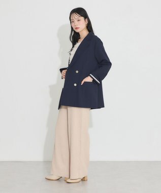 earth music&ecology ダブルテーラードジャケット ネイビー