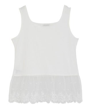earth music&ecology チュールレースヘムインナー Off White