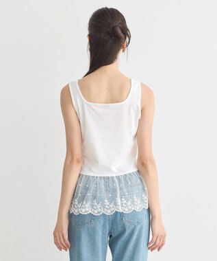 earth music&ecology チュールレースヘムインナー Off White