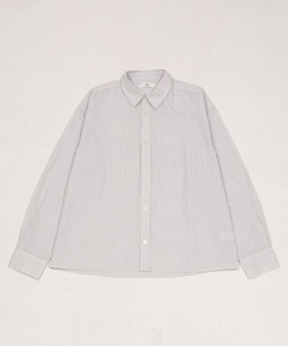 WEGO 【ユニセックス着用ITEM/MLサイズ展開】クロップドブロードシャツ ホワイトストライプ