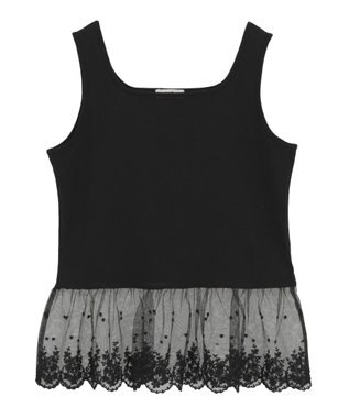 earth music&ecology チュールレースヘムインナー Black