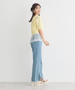 earth music&ecology チュールレースヘムインナー Off White