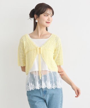 earth music&ecology チュールレースヘムインナー Off White