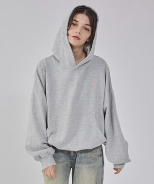 WEGO 【ユニセックス着用ITEM】バルーンクロップドプルパーカー 杢グレー