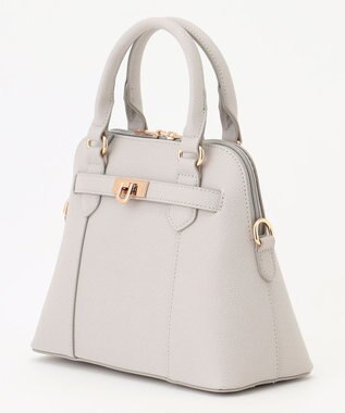 ANY SIS 【2WAY】ベルトアクセントブガッティ バッグ ライトグレー