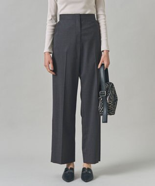 【洗える】T/Wブロード ワイドストレートパンツ