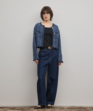 GRACE CONTINENTAL ツイードニットカーディガン