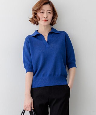 23区 【先行予約】ピュアリネン スキッパー ポロニット