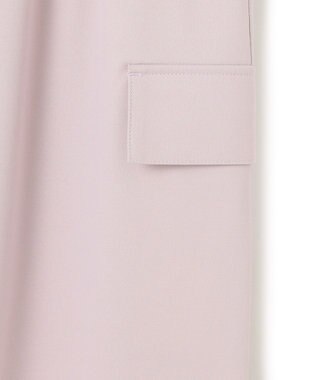 ICB 【洗える】ウォームサテン ワイドストレートカーゴパンツ ヘイズピンク系