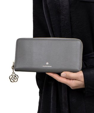 CLATHAS ペーシュ ラウンド長財布 ダークグレー