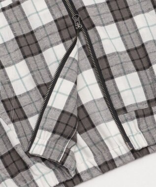 WEGO 【ユニセックス着用ITEM/MLサイズ展開】チェックグラフィックZIPパーカー（LS） ホワイトチェック1